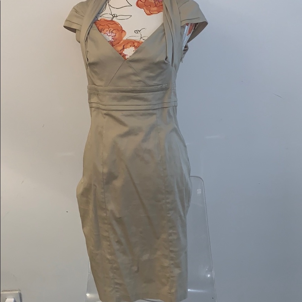 Khaki dress midi